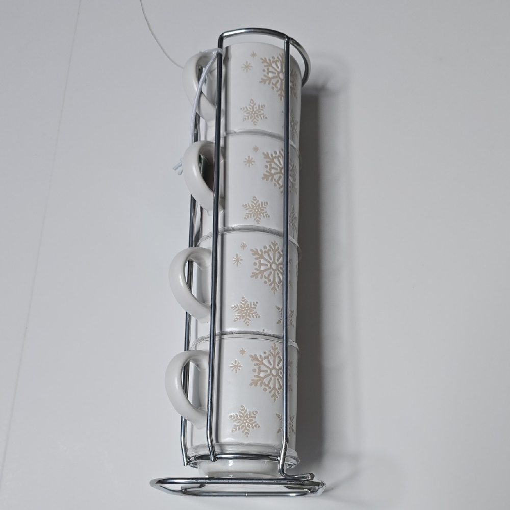 New Snowflake Mug Set with Stand
